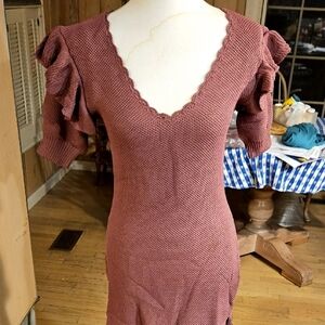 Elegant Mauve Knit Dress